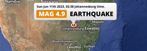 earthquake in gauteng map